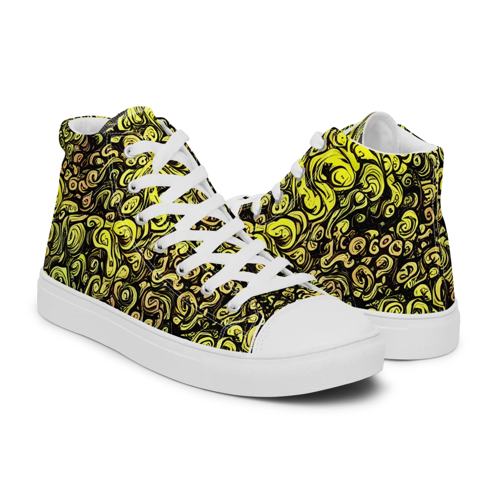 Voltage Arabesque on Women's High Top Canvas Shoes — Right
