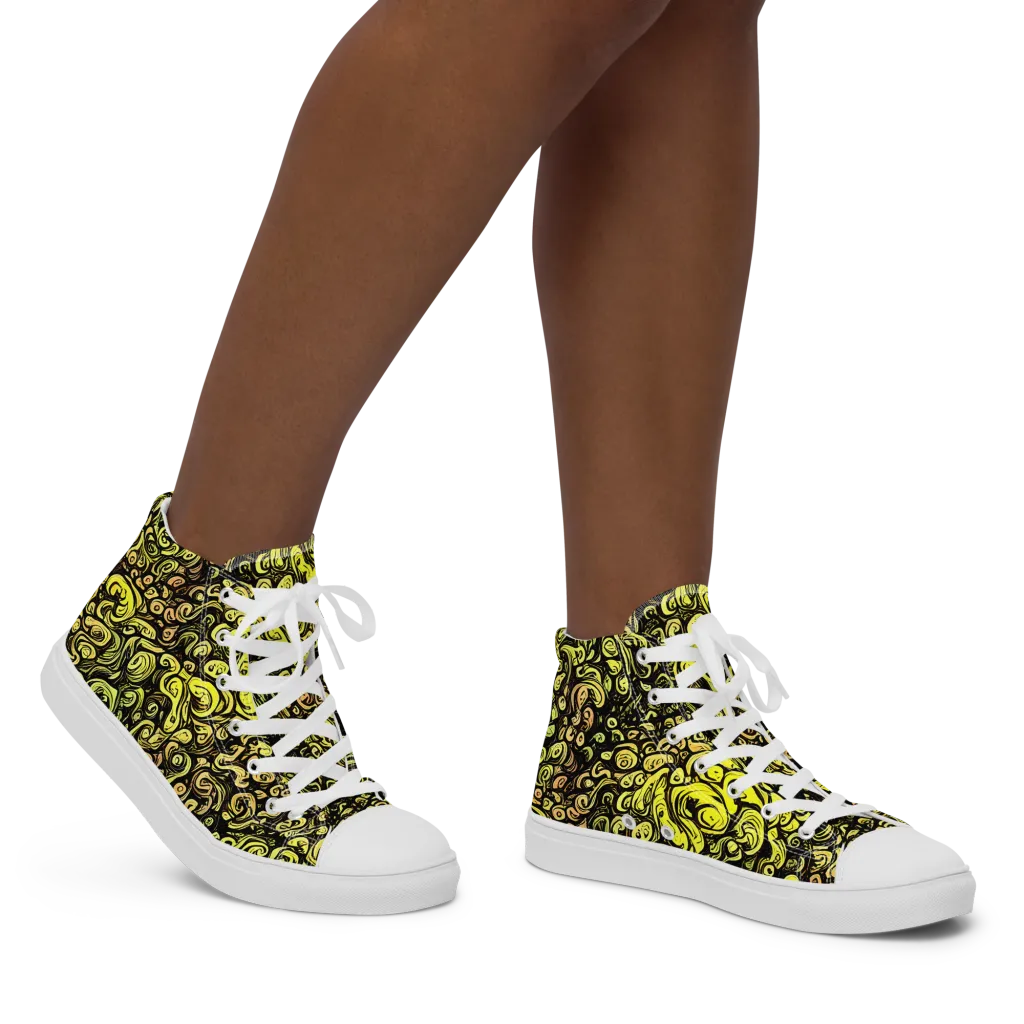 Voltage Arabesque on Women's High Top Canvas Shoes — Right
