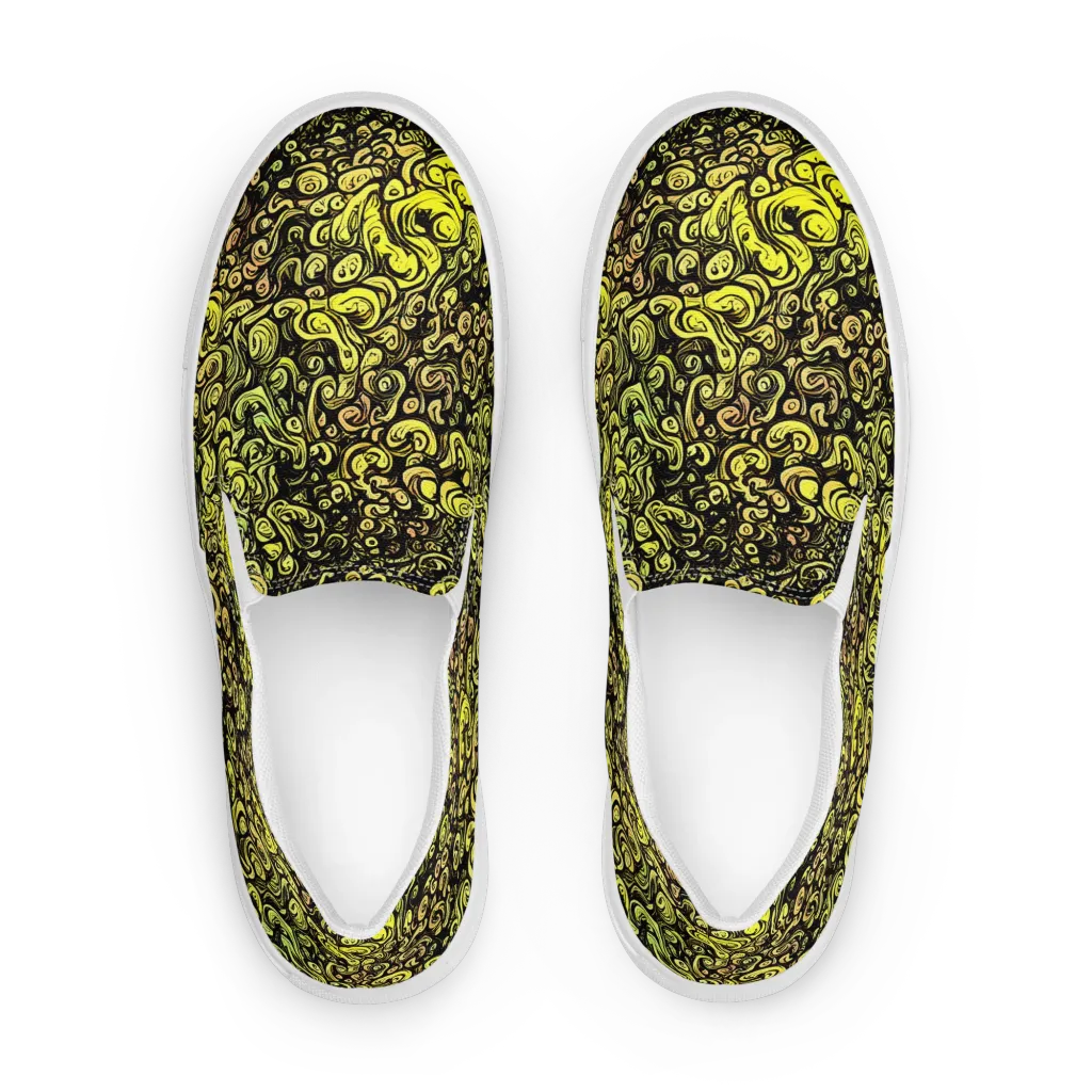 Voltage Arabesque on Men's Slip-On Canvas Shoes — Front