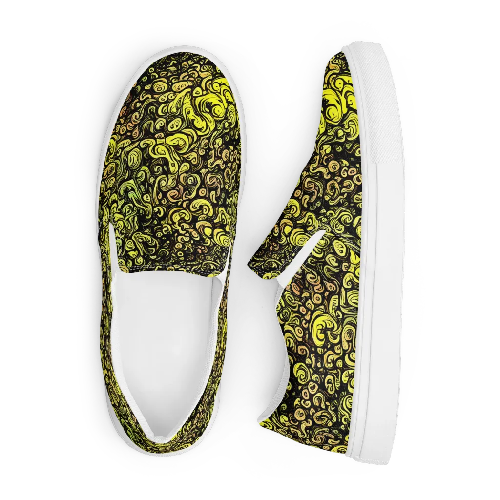 Voltage Arabesque on Men's Slip-On Canvas Shoes — Front