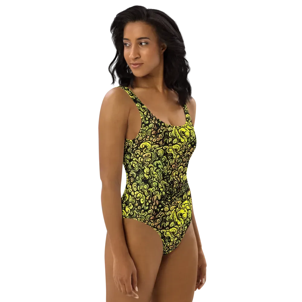 Voltage Arabesque on One-Piece Swimsuit — Right