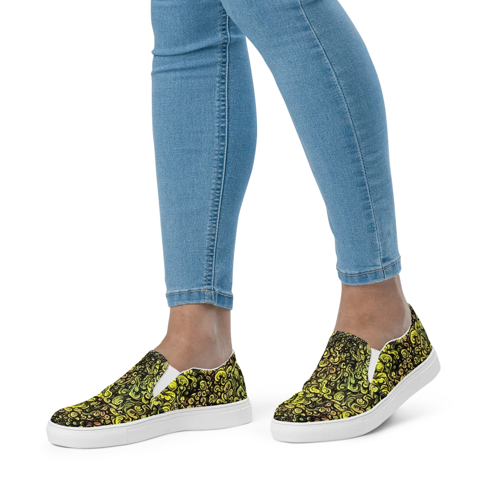 Voltage Arabesque on Women's Slip-On Canvas Shoes — Front