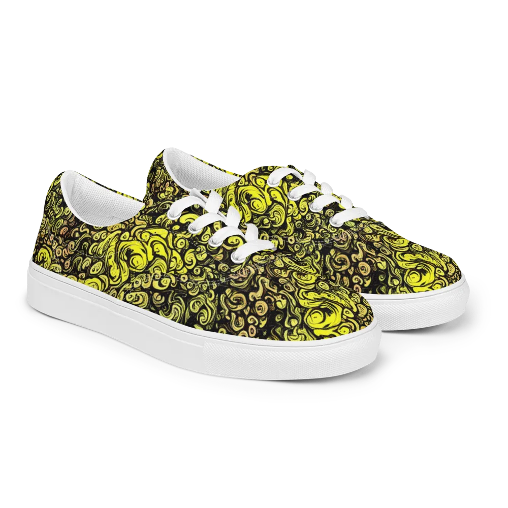 Voltage Arabesque on Men's Lace-Up Canvas Shoes — Right Front