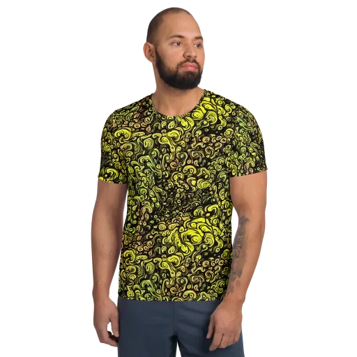 Voltage Arabesque on a Men's Athletic T-Shirt