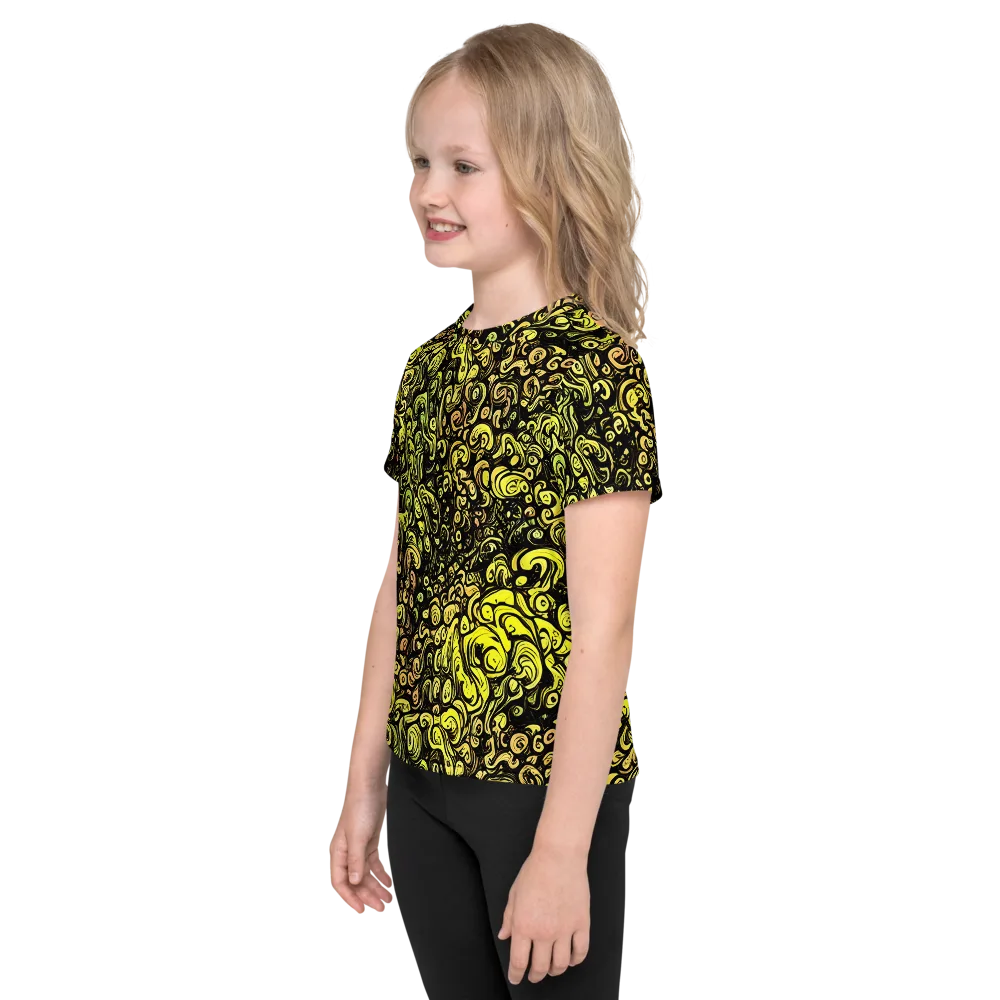 Voltage Arabesque on Kids Crew Neck T-Shirt — Left
