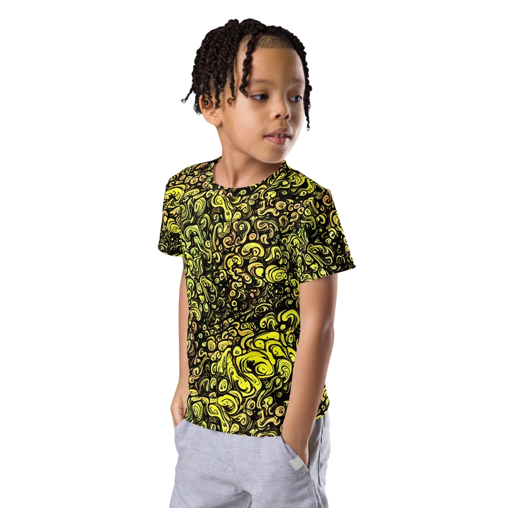 Voltage Arabesque on Kids Crew Neck T-Shirt — Left Front
