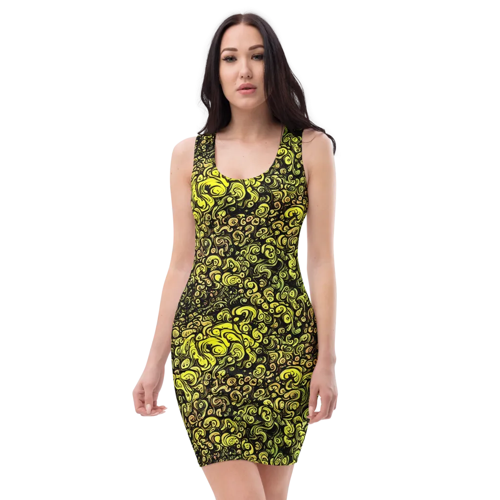 Voltage Arabesque on Bodycon Dress — Front