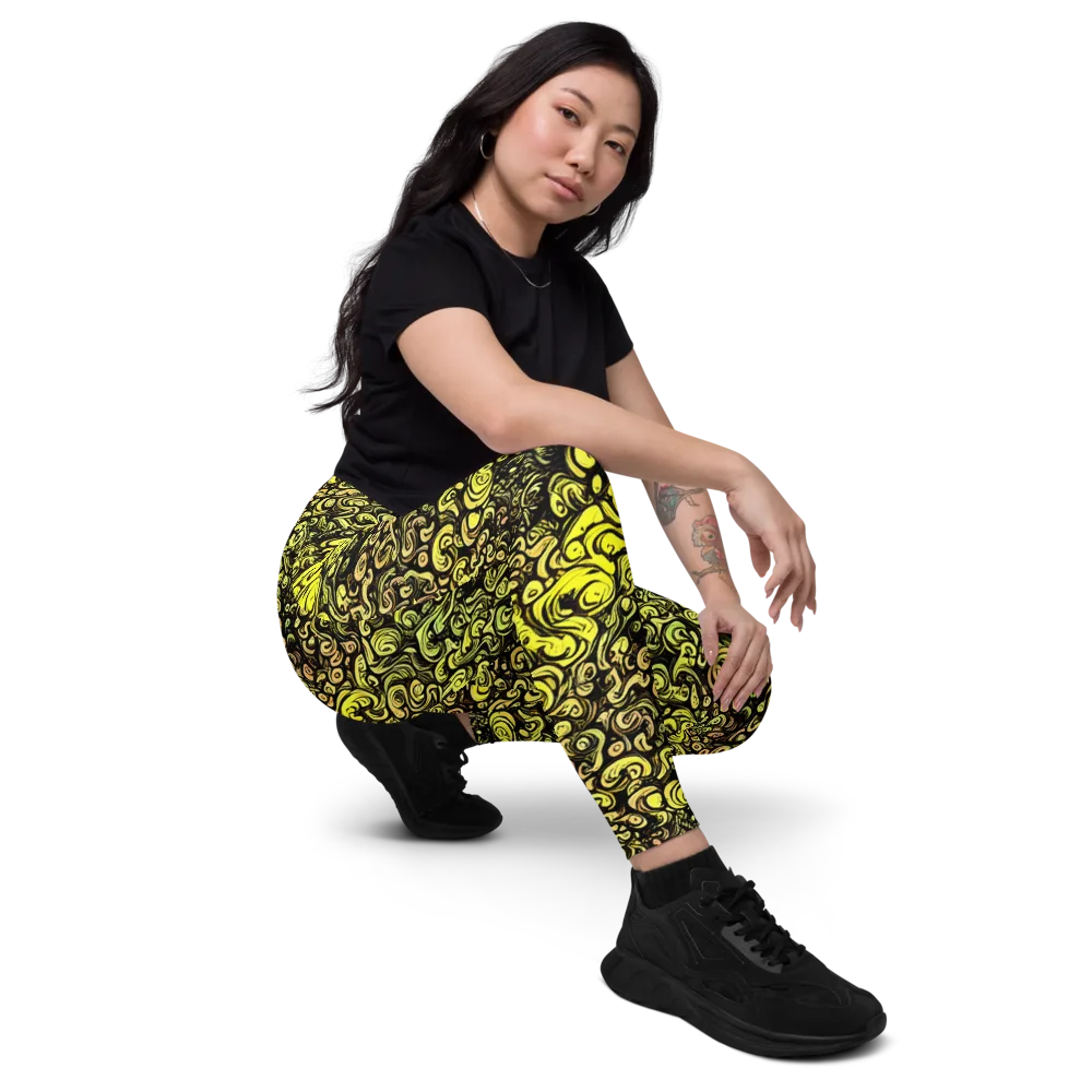 Voltage Arabesque on Leggings with Pockets — Right Front