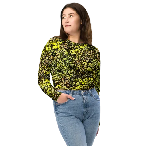 Voltage Arabesque on a Long Sleeve Crop Top