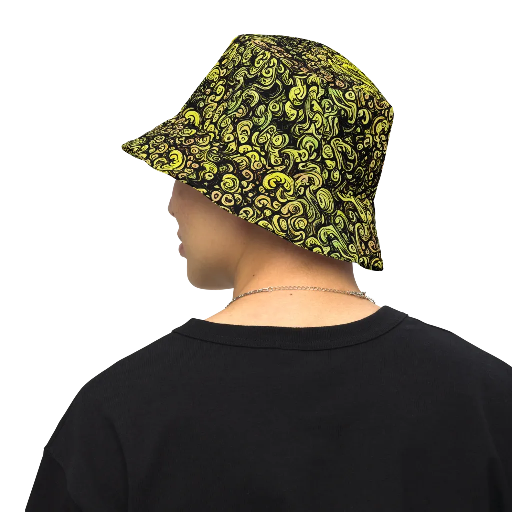 Voltage Arabesque on Reversible Bucket Hat — Back Inside