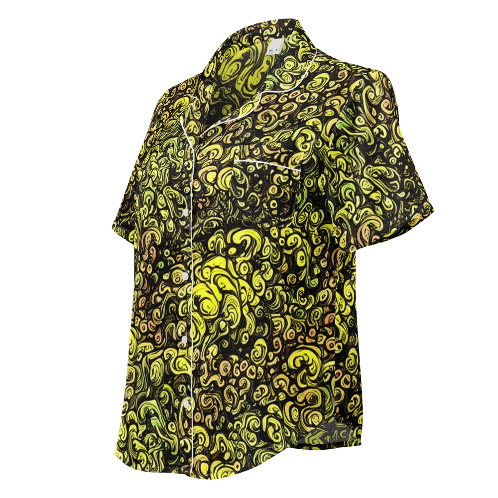 Voltage Arabesque on Women's Short Sleeve Pajama Top — Left Front