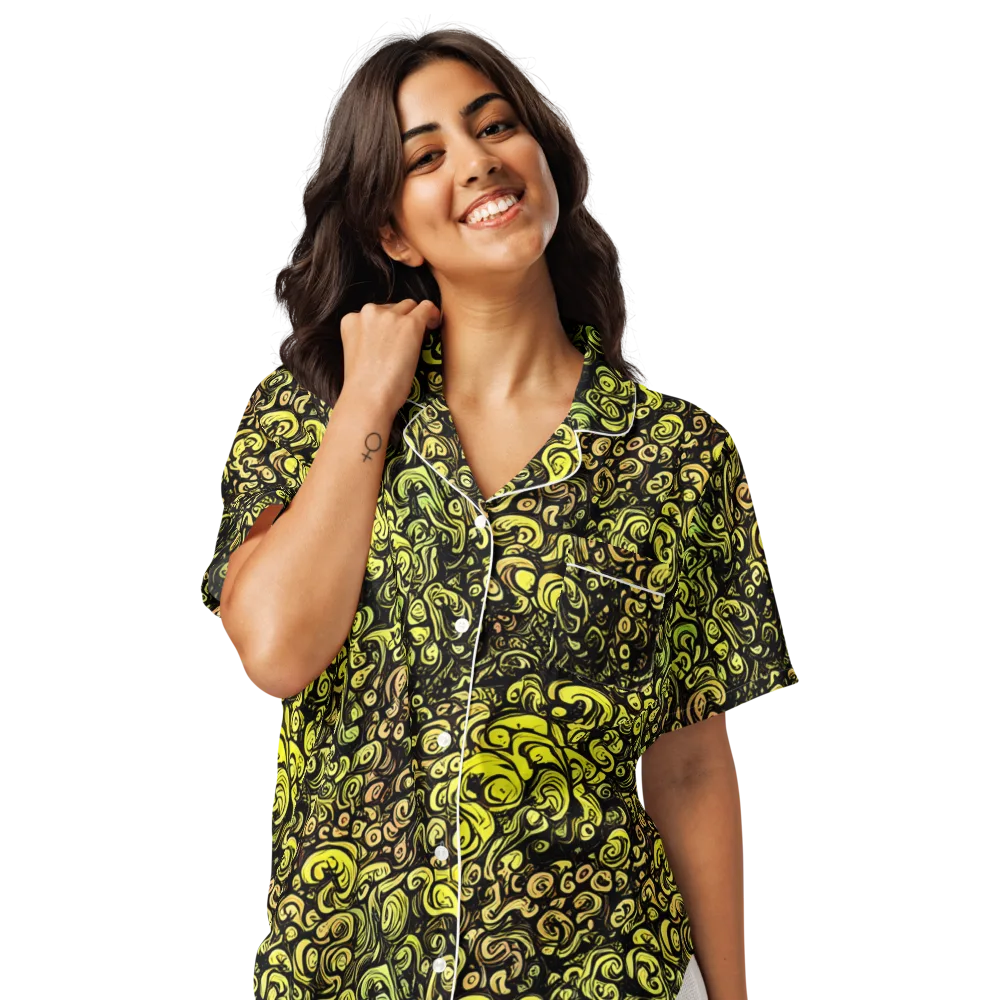 Voltage Arabesque on Women's Short Sleeve Pajama Top — Front