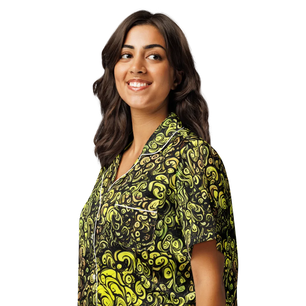 Voltage Arabesque on Women's Short Sleeve Pajama Top — Left Front