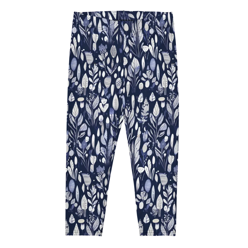 Midnight Herbarium on Capri Leggings — Front
