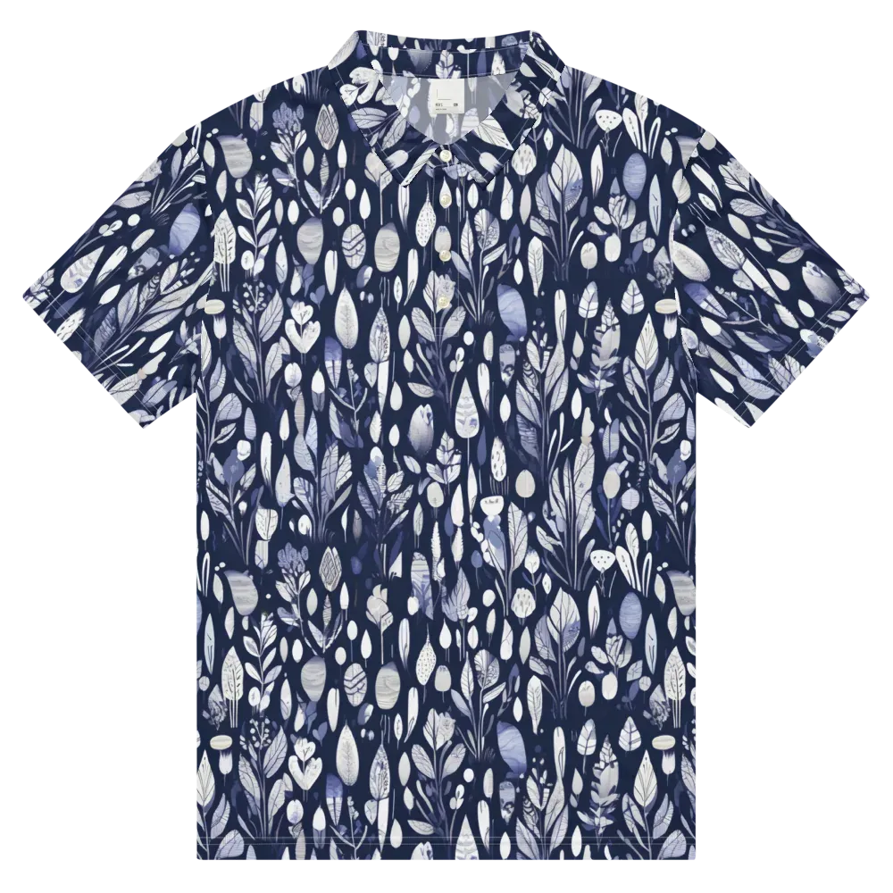 Midnight Herbarium on Men's Slim Fit Polo Shirt — Front