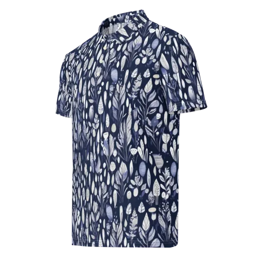 Midnight Herbarium on a Men's Slim Fit Polo Shirt