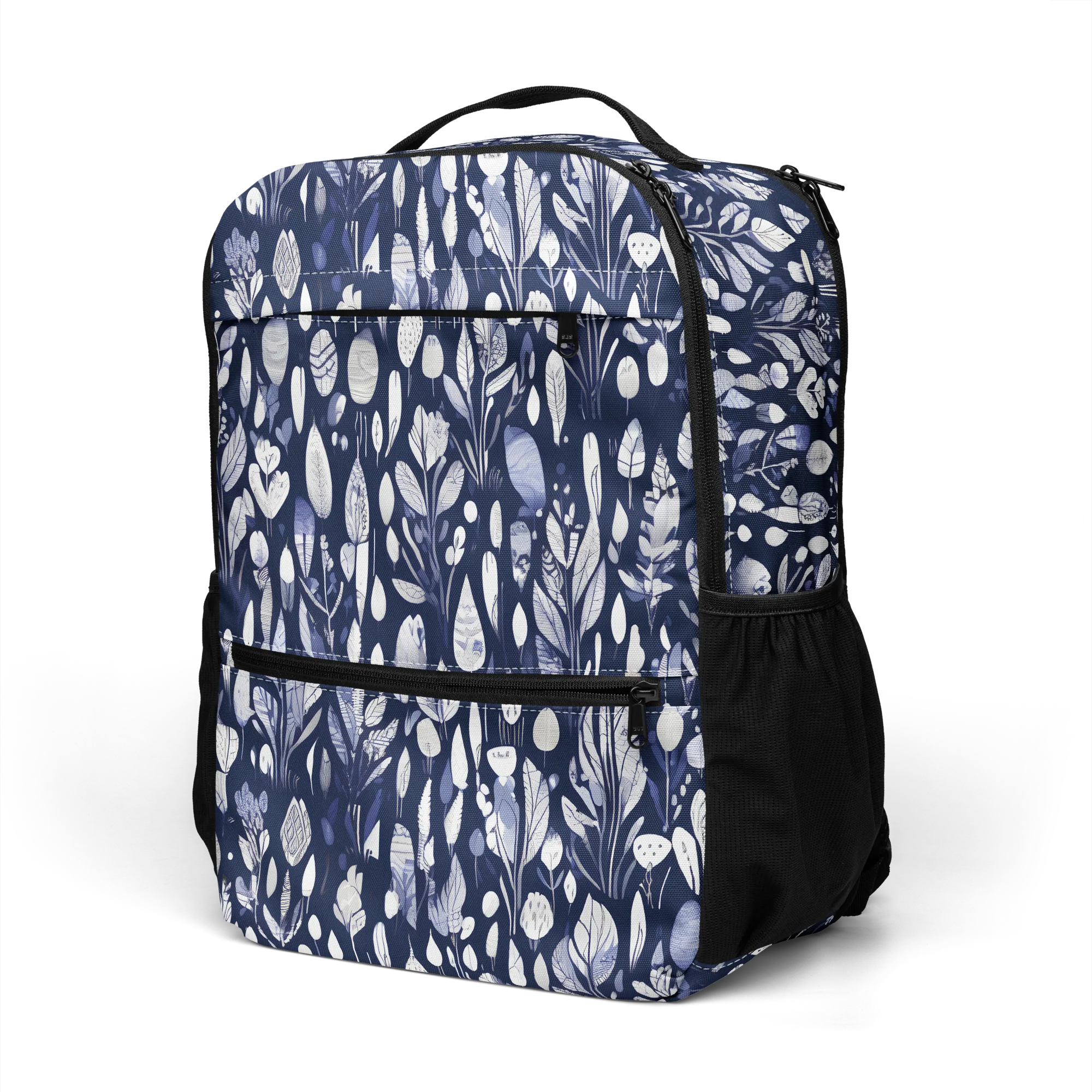 Midnight Herbarium on Utility Backpack — Left Front