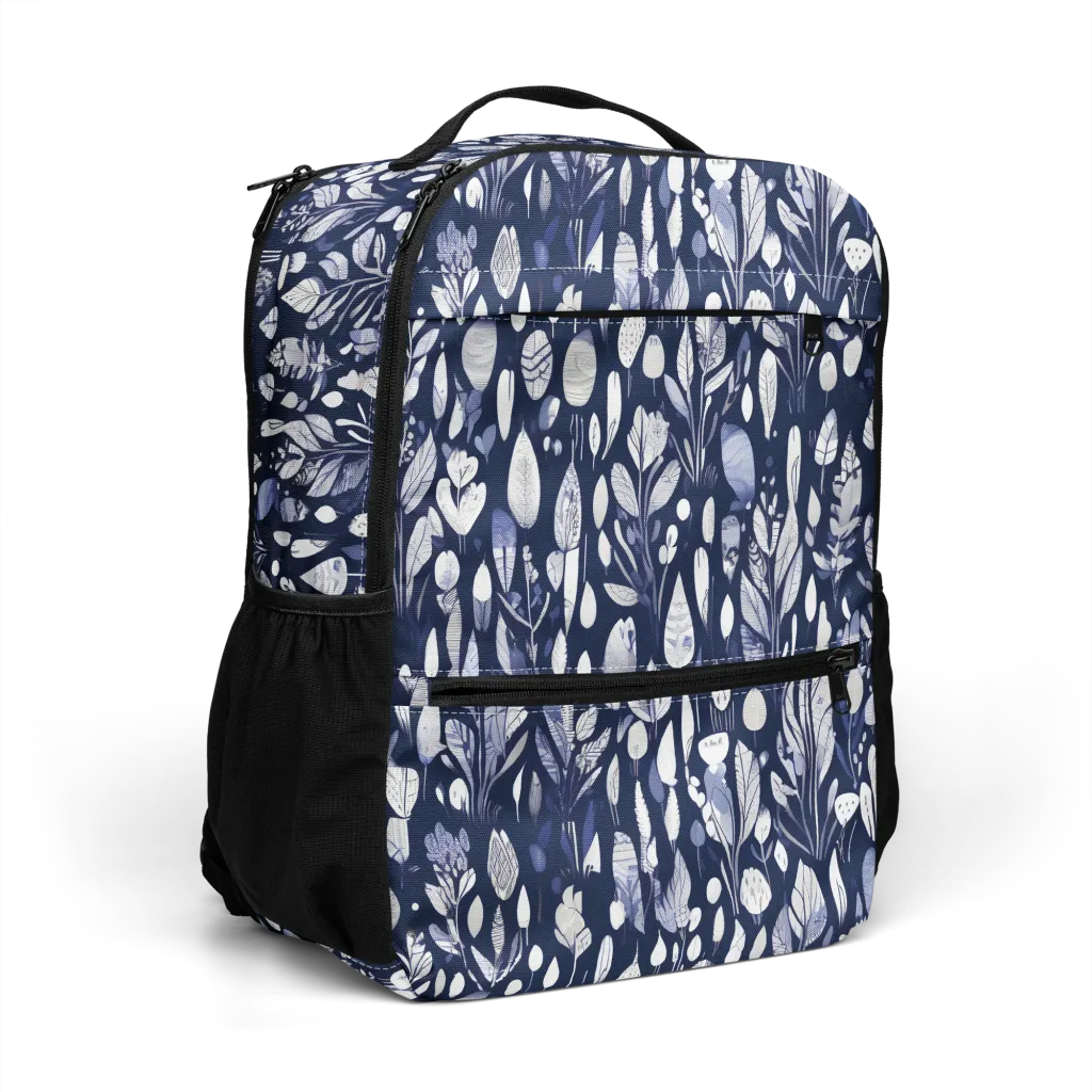 Midnight Herbarium on Utility Backpack — Right Front