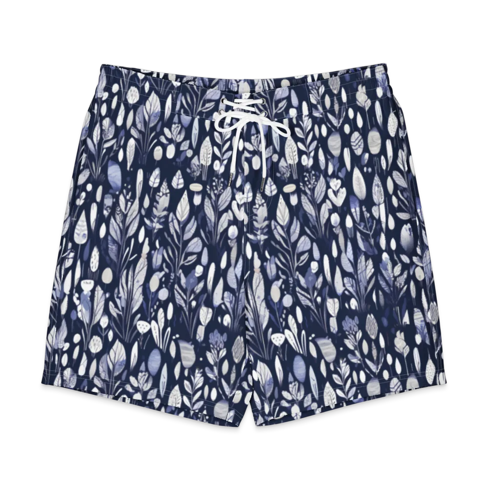 Midnight Herbarium on Men's Board Shorts — Front