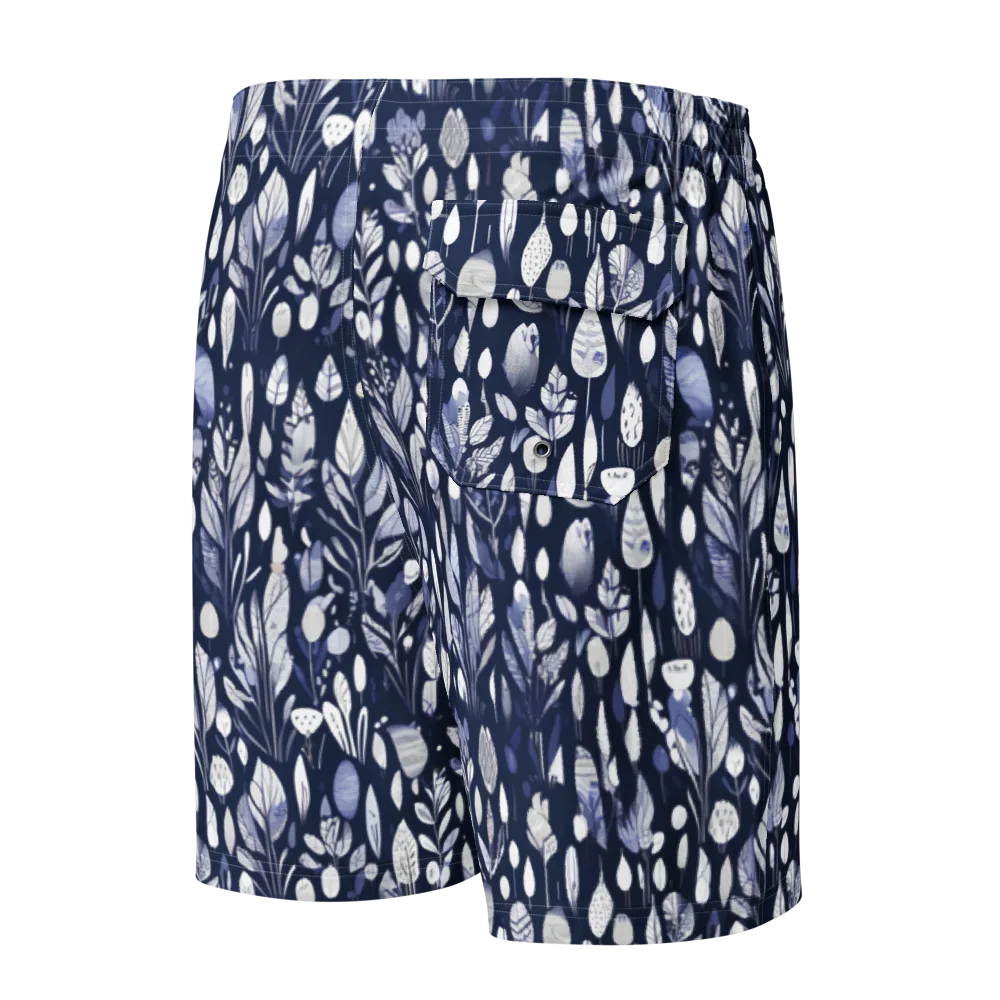 Midnight Herbarium on Men's Board Shorts — Back