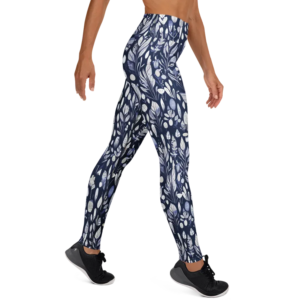 Midnight Herbarium on Yoga Leggings — Right