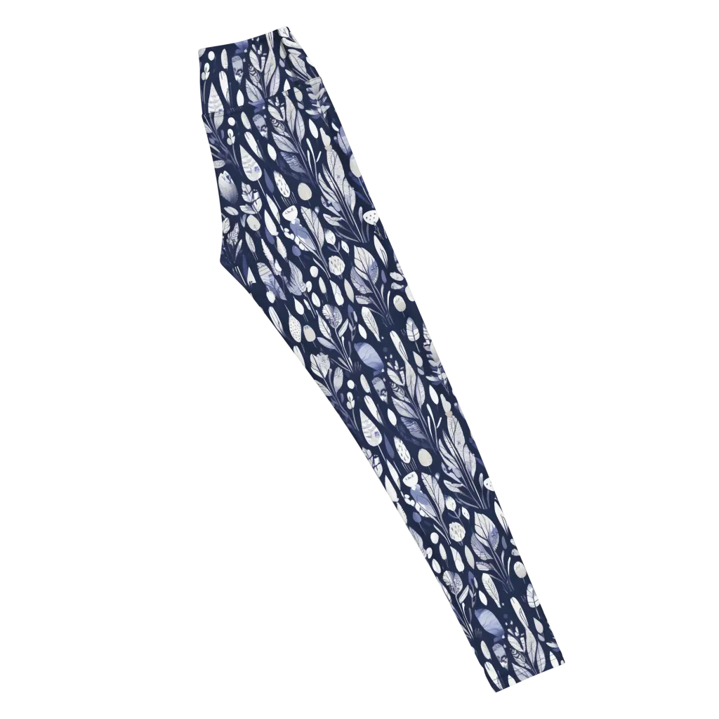 Midnight Herbarium on Yoga Leggings — Right