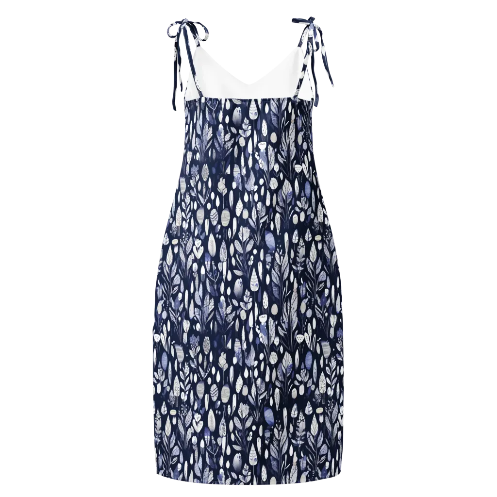 Midnight Herbarium on Slip Dress — Back