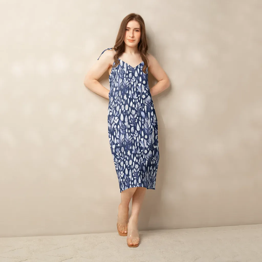 Midnight Herbarium on Slip Dress — Front