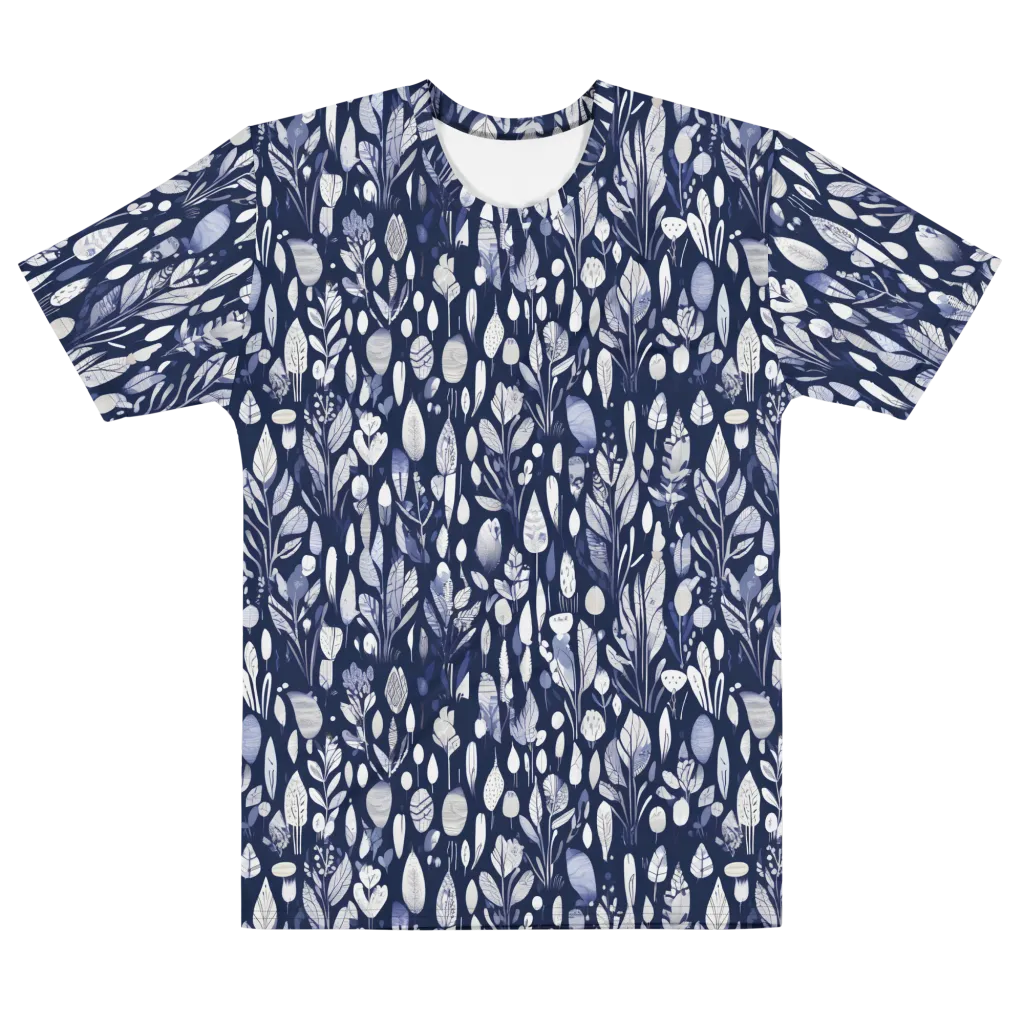 Midnight Herbarium on Men's Cotton Crew Neck T-Shirt — Front