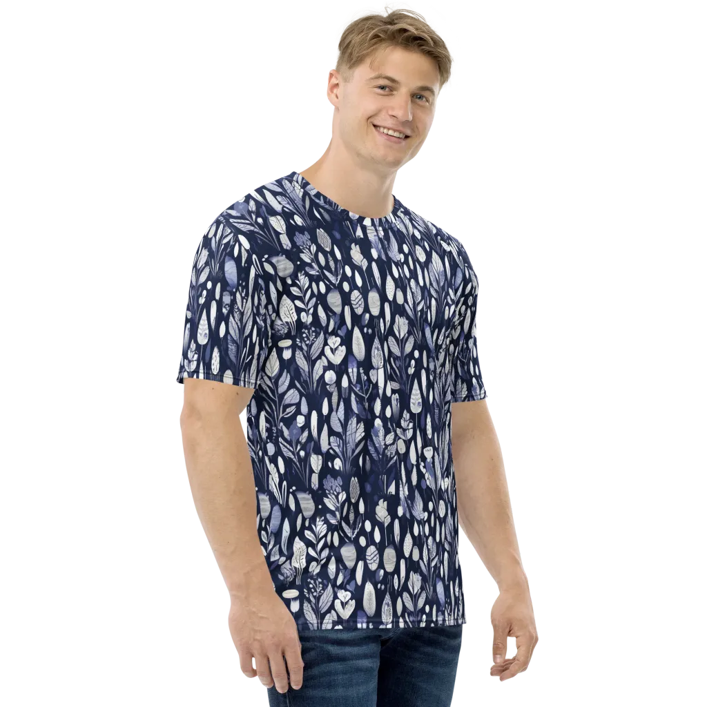 Midnight Herbarium on Men's Crew Neck T-Shirt — Right