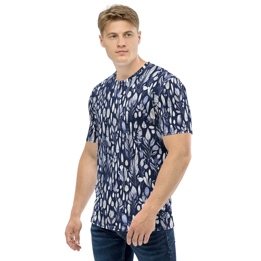 Midnight Herbarium on Men's Crew Neck T-Shirt — Left