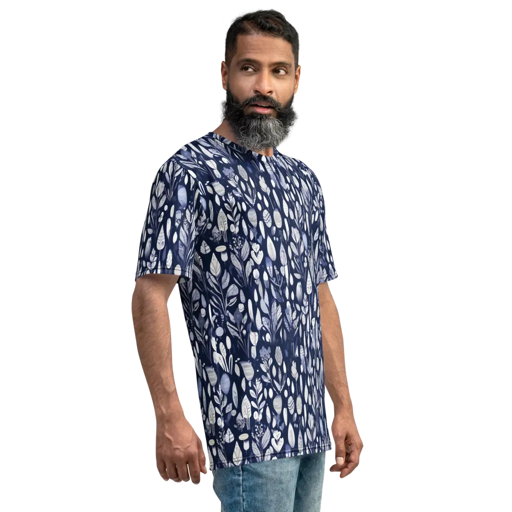 Midnight Herbarium on Men's Crew Neck T-Shirt — Right