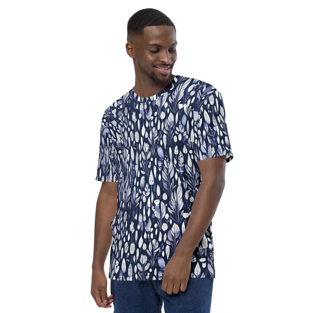 Midnight Herbarium on Men's Crew Neck T-Shirt — Left