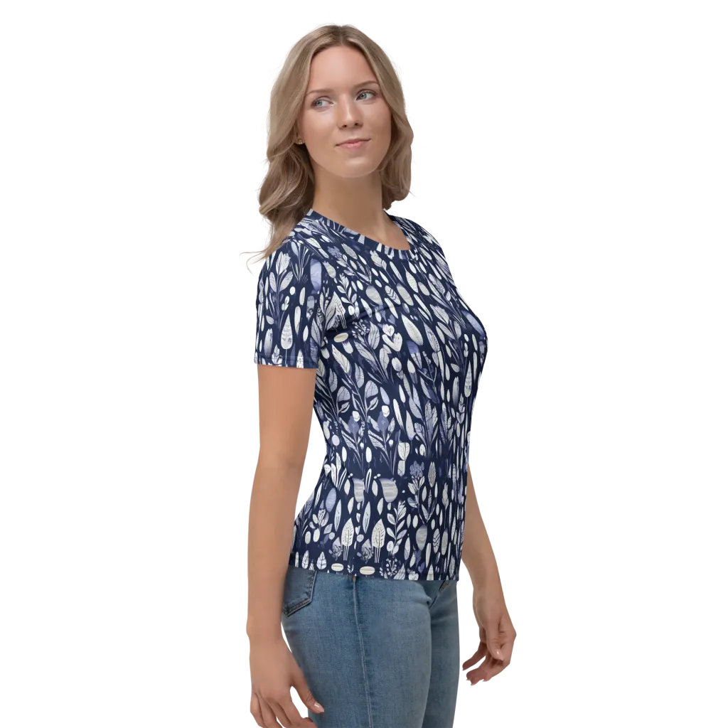 Midnight Herbarium on Women's Crew Neck T-Shirt — Right