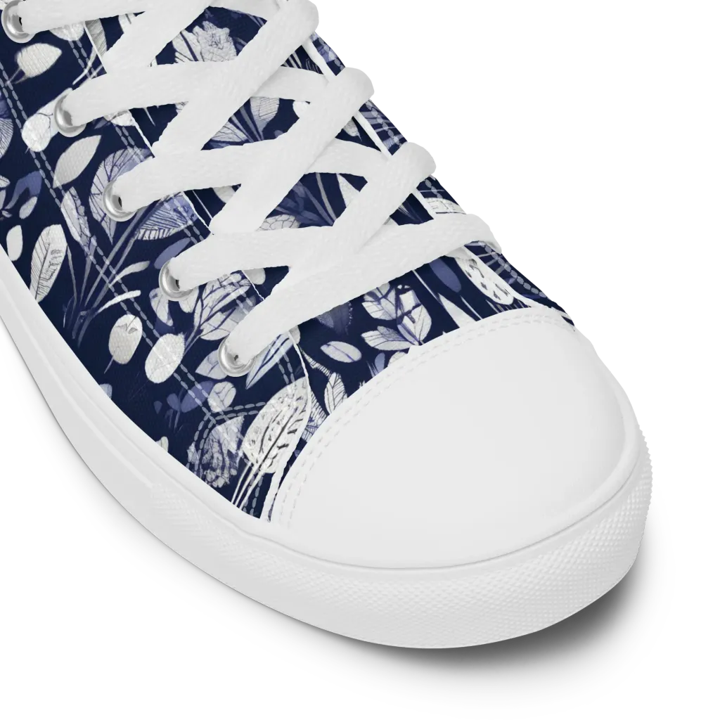 Midnight Herbarium on Women's High Top Canvas Shoes — Product details