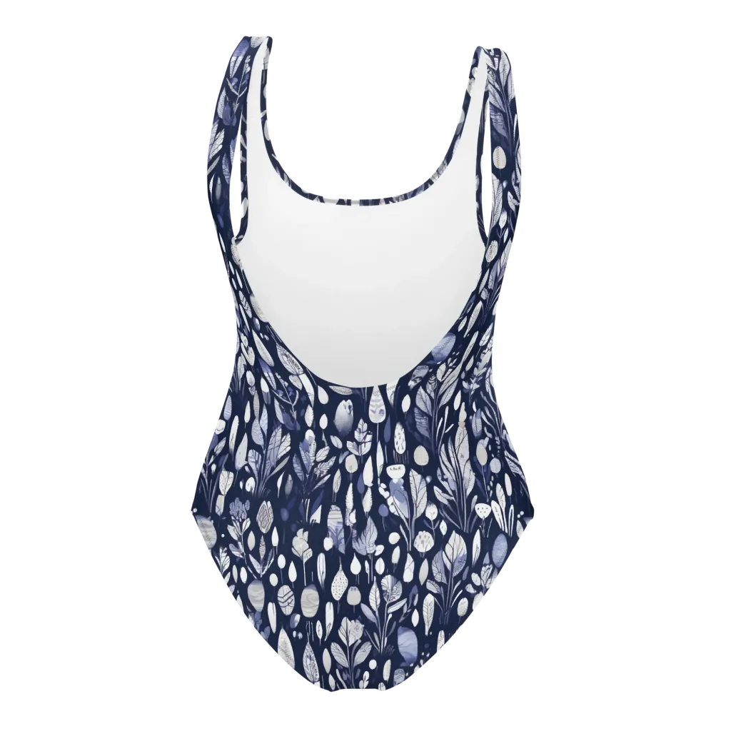 Midnight Herbarium on One-Piece Swimsuit — Back