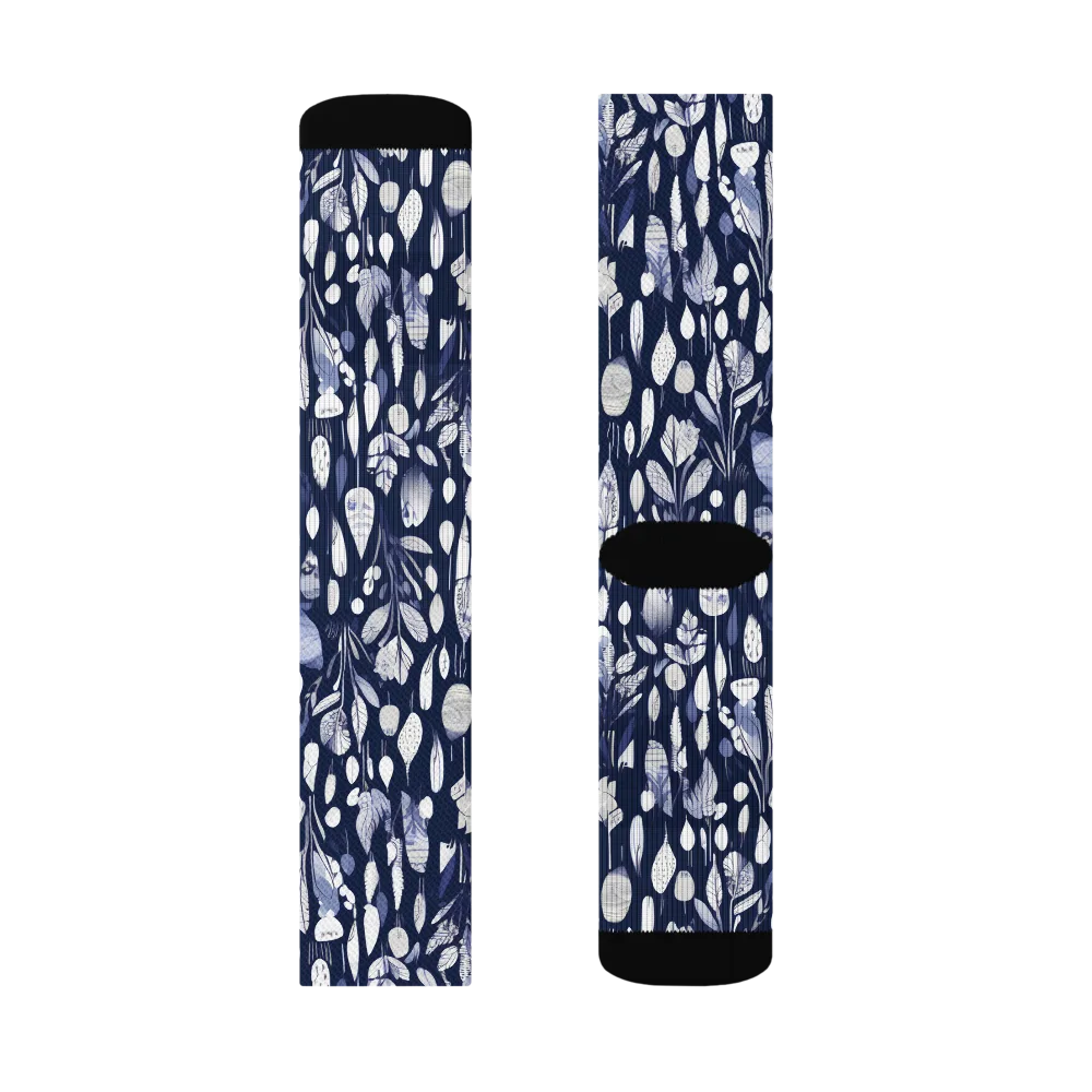 Midnight Herbarium on Socks — Left Sock