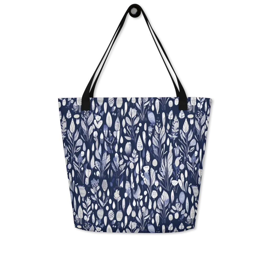 Midnight Herbarium on Large Tote Bag W/ Pocket — Front