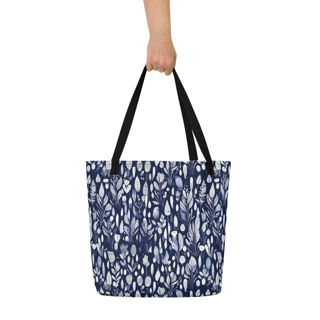 Midnight Herbarium on Large Tote Bag W/ Pocket — Front