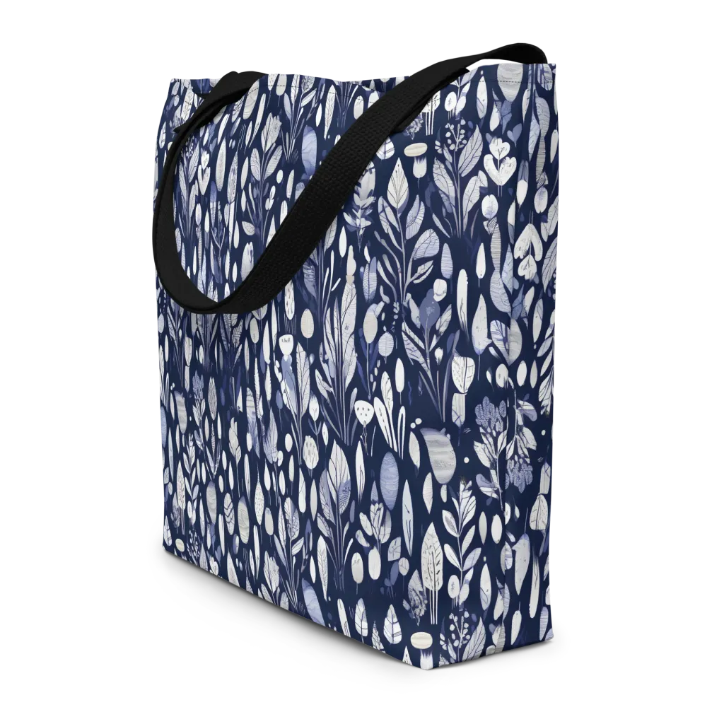 Midnight Herbarium on Large Tote Bag W/ Pocket — Front