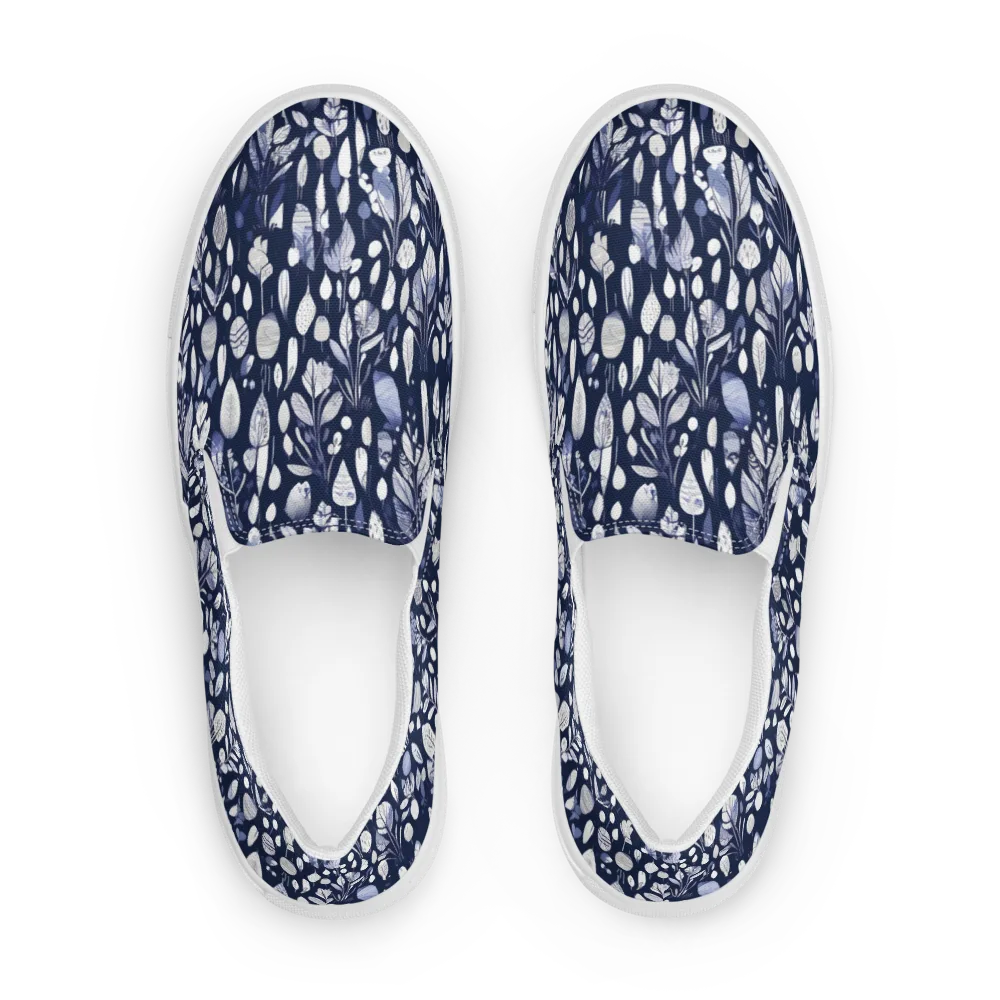 Midnight Herbarium on Women's Slip-On Canvas Shoes — Front