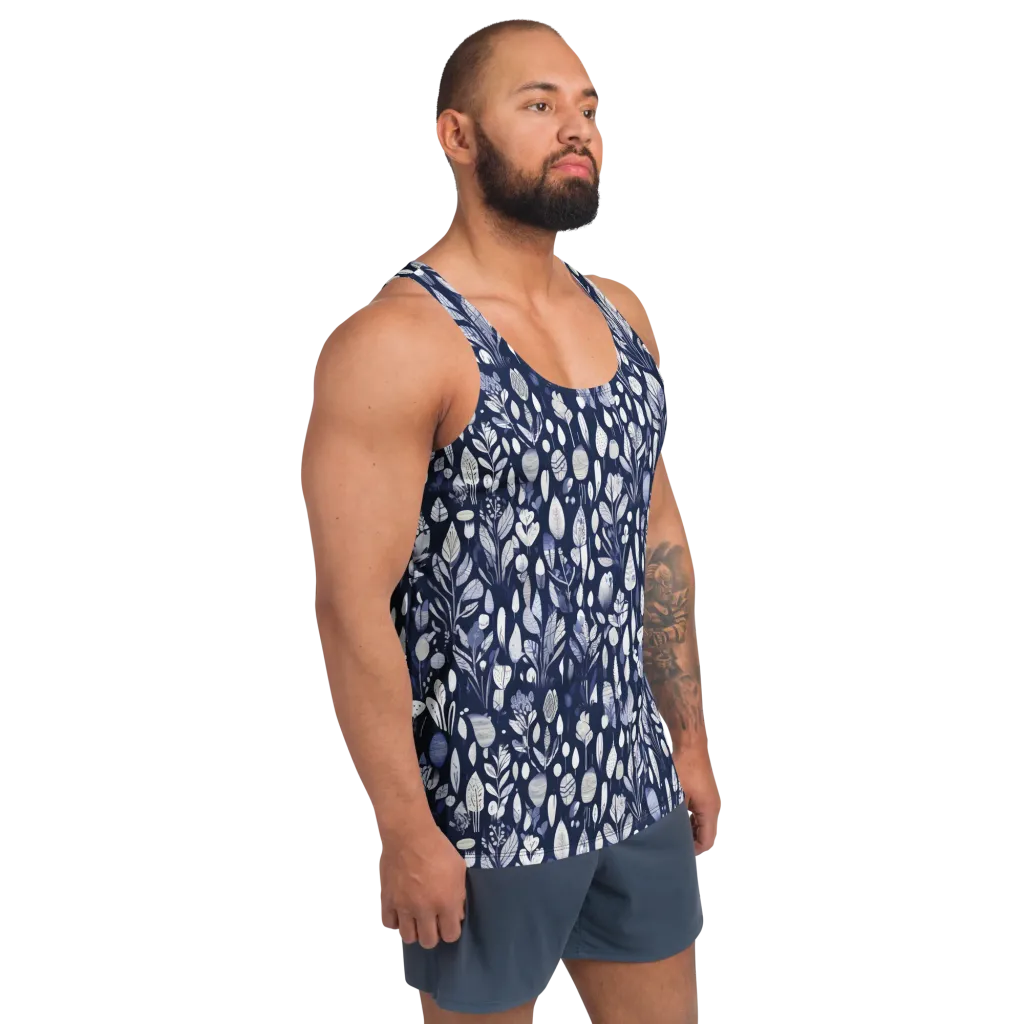 Midnight Herbarium on Men's Tank Top — Right Front