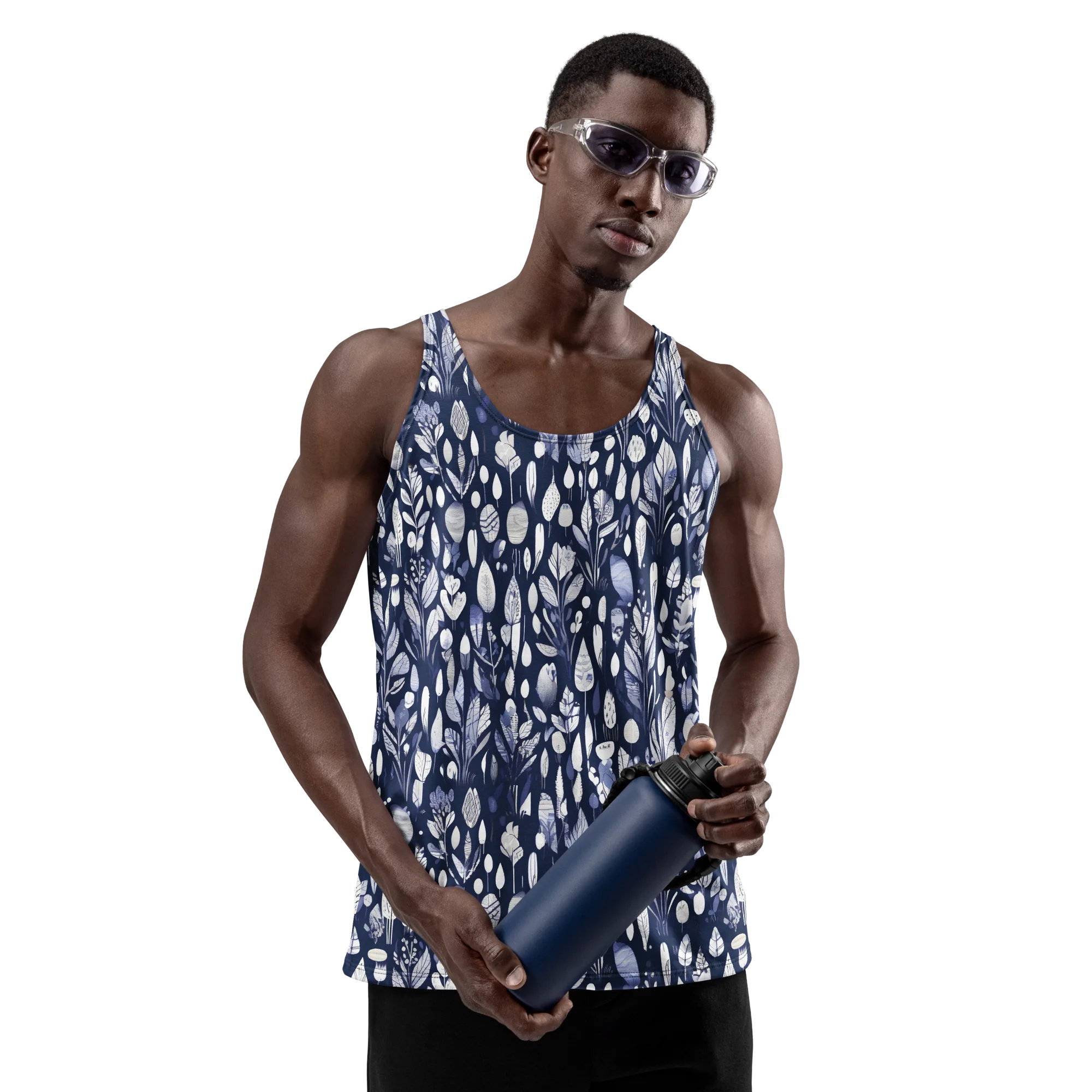 Midnight Herbarium on Men's Tank Top — Front