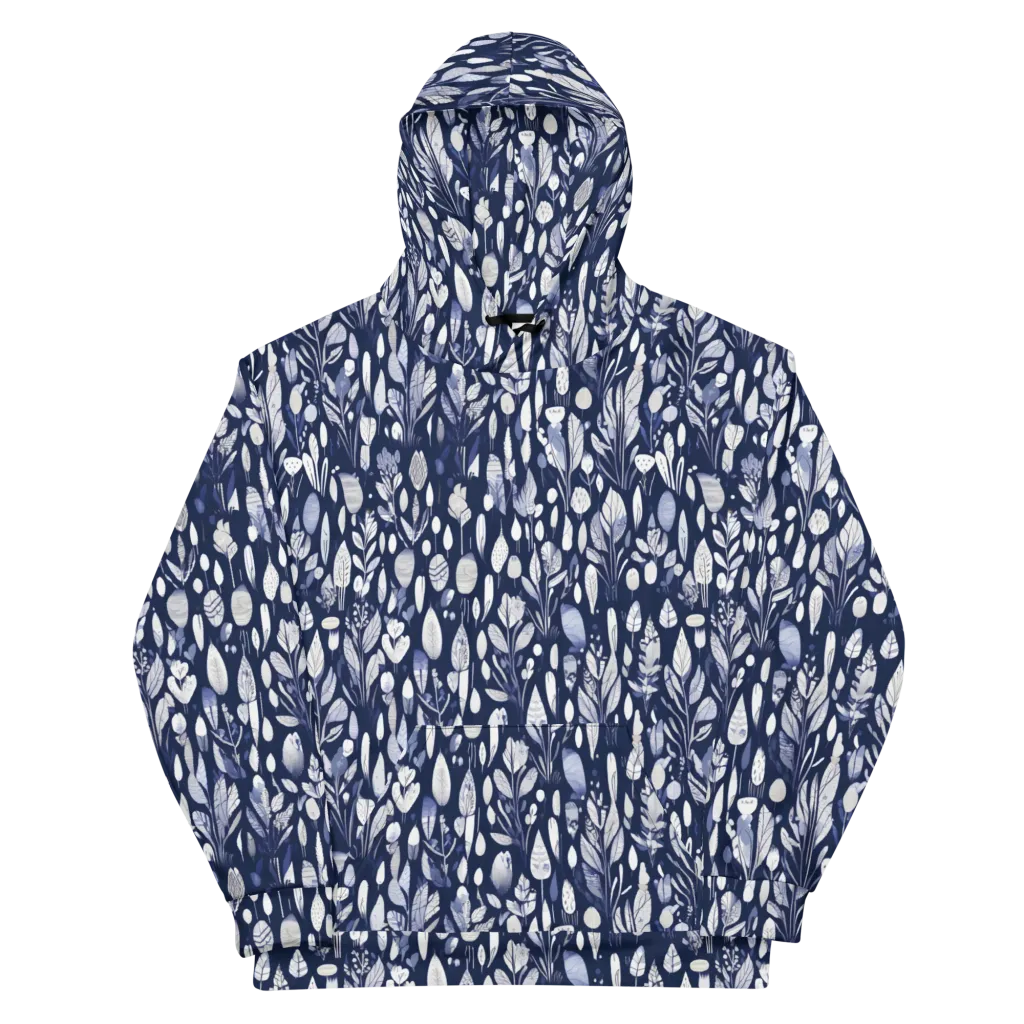 Midnight Herbarium on Cotton Hoodie — Front