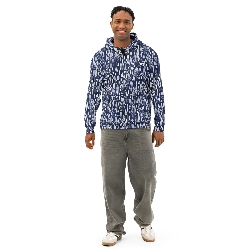 Midnight Herbarium on Cotton Hoodie — Front