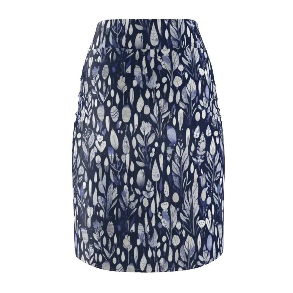 Midnight Herbarium on Pencil Skirt — Back