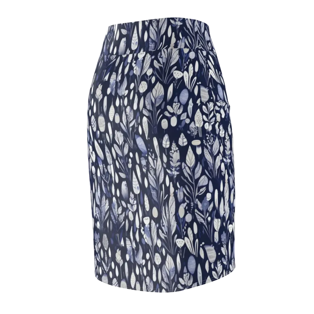 Midnight Herbarium on Pencil Skirt — Back Side