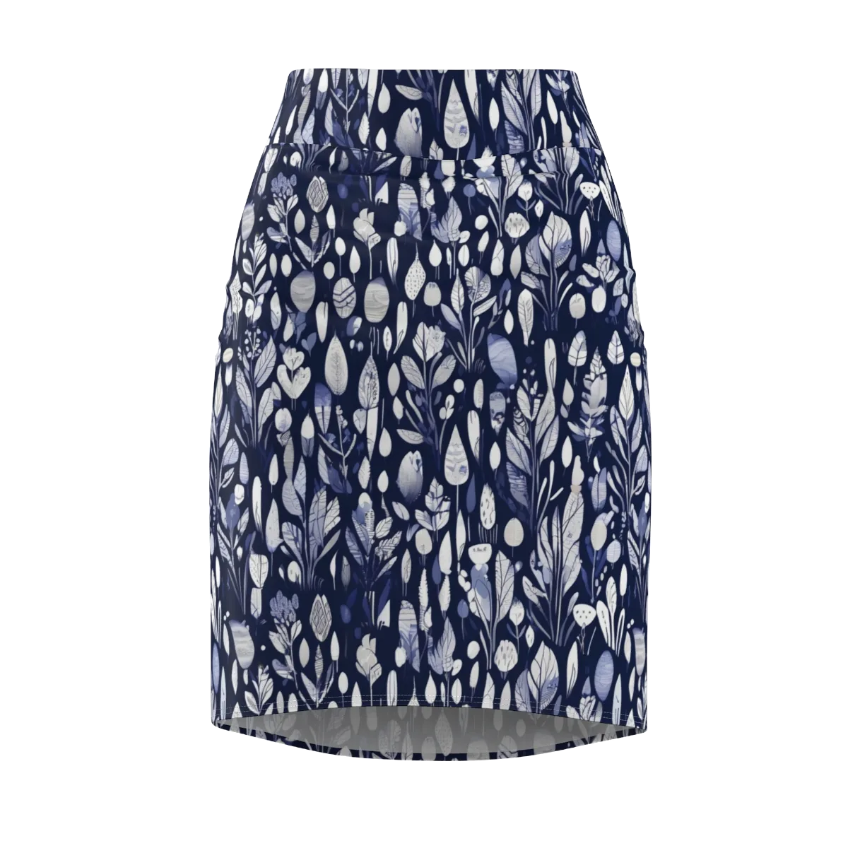 Midnight Herbarium on Pencil Skirt — Front