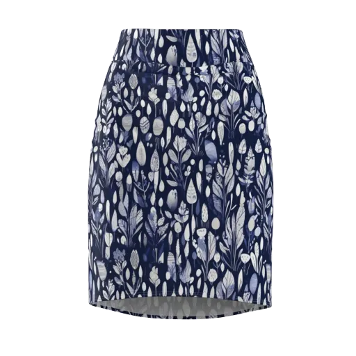 Midnight Herbarium on a Pencil Skirt