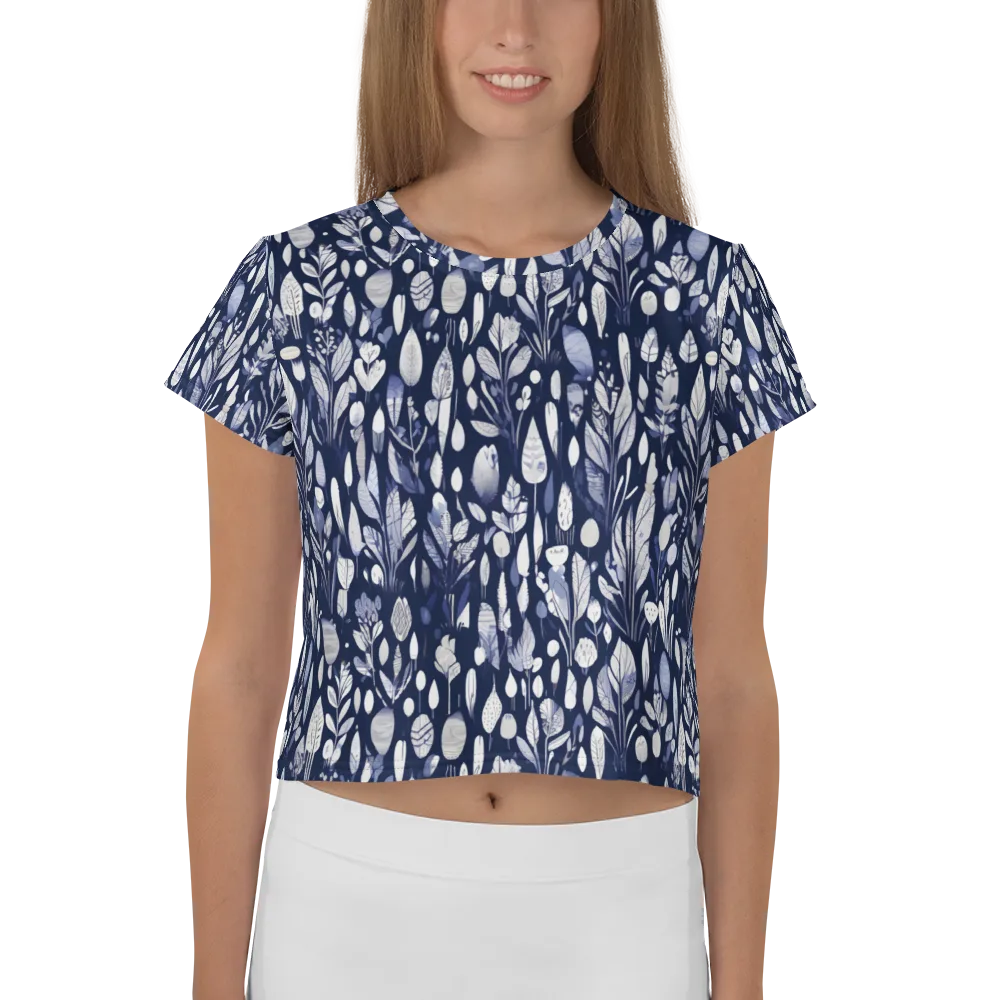 Midnight Herbarium on Crop Tee — Front